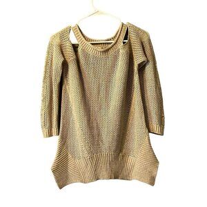 Willow & Clay women's‎ size XS holed sweater long sleeve cold shoulder Knit